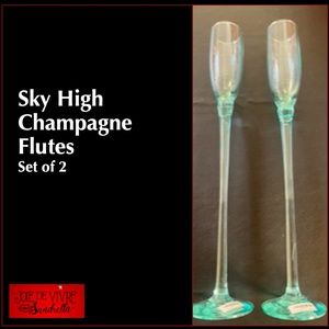 Sky High Recycled Glass Champagne Flute, Set of 2